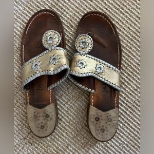 Classic gold and silver Jack Rogers sandals